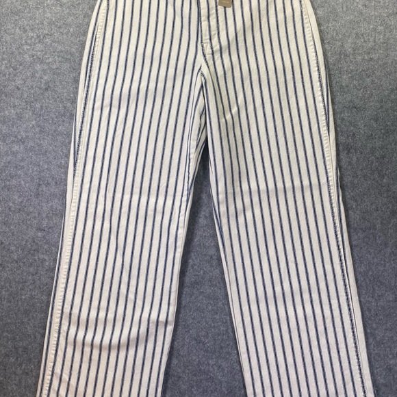NWT J. Crew Women's Slim Wide-Leg Jeans Size 25 AJ529 Blue White Stripe, NWT - Picture 2 of 15